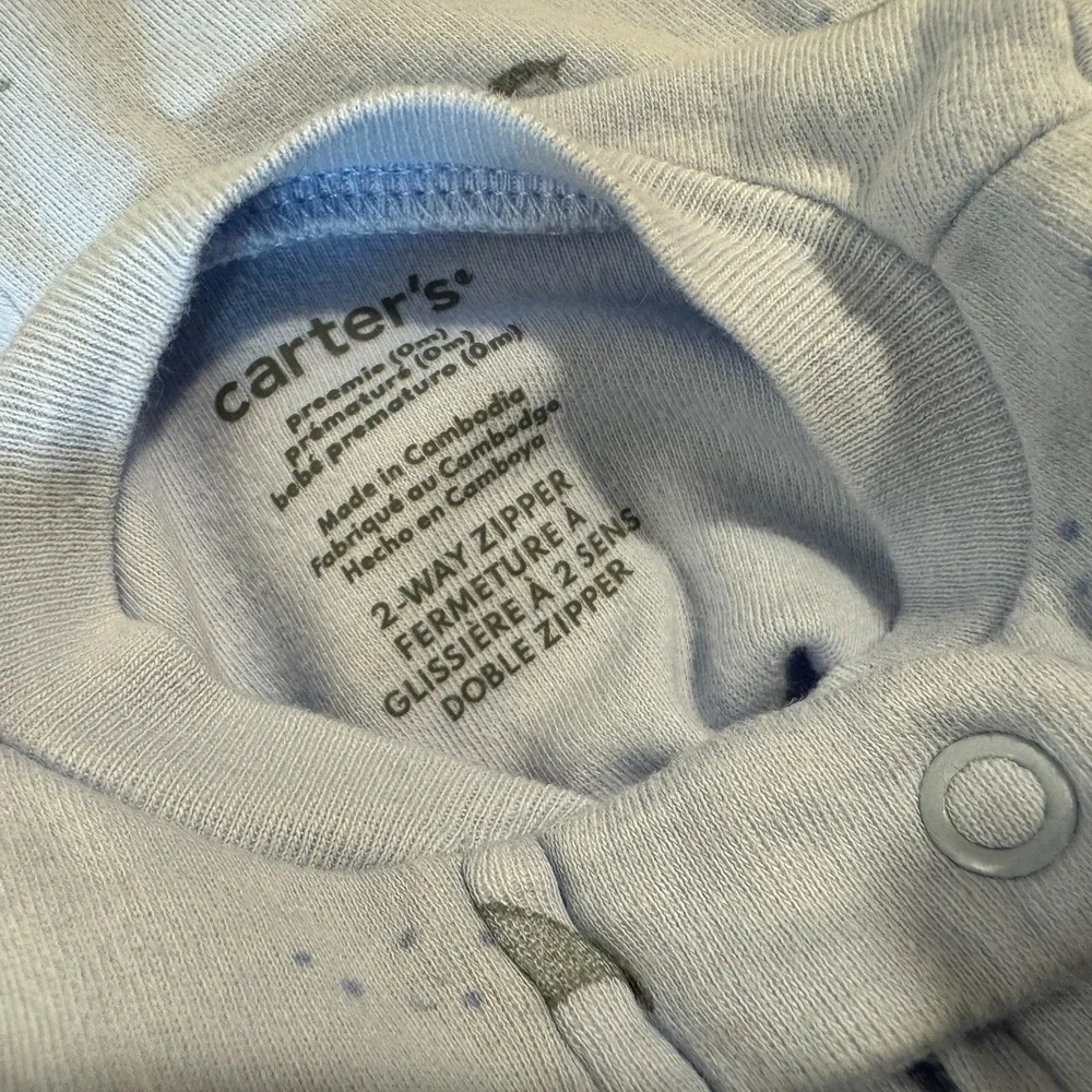 Preemie Baby Boy Sleeper Outfit 2 Way Zipper Romper Sea Life Ocean Creature Fish